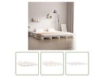 The Living Store Letto Pallet Bianco 140X200 Cm In Legno Di Pino Massiccio