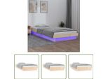 The Living Store Letto In Legno Massiccio Con Led 90X190 Cm