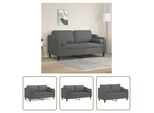 The Living Store Divano A 2 Posti Con Cuscini Decorativi In Tessuto Grigio Scuro 140 Cm