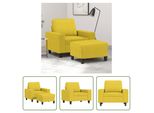 The Living Store Poltrona Con Sgabello Giallo Chiaro 60 Cm In Tessuto