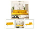 The Living Store Divano Letto A 2 Posti Con 2 Cuscini In Velluto Giallo
