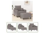 The Living Store Poltrona Con Poggiapiedi Taupe 60 Cm In Tessuto