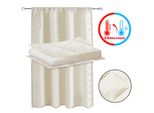 Set Di 2 Tende Termiche Protezione Dal Freddo Volant Nastro Asta Coulisse, Tenda Oscurante Porta 280G/M² Soggiorno Camera Da Letto 140X220Cm Beige