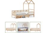 The Living Store Letto Da Giorno Con Tetto 80X200 Cm In Legno Di Pino Massiccio