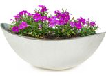 Fioriera Ovale Grande 55 Cm Per Esterni Ciotola Decorativa Bianco Crema