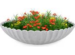 Fioriera Decorativa Rotonda Per Esterni Grigio Marmorizzato 35 Cm