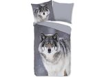 Set Di Biancheria Da Letto In Flanella Good Morning Wolfie Colore Grigio Dimensioni 135X200+80X80