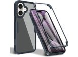 Per Apple Iphone 16 Copertura Integrale 360 Gradi Hybrid Bumper Case Nero