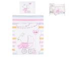 Set Di Biancheria Da Letto Chipolino 5 Pezzi, Piumone 95 X 125 Cm Cuscino 35 X 45 Cm Stelle Rosa