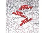 Amscan - Metallic - Coriandoli, 40° Anniversario SG34639 (Taglia Unica) (Argento/Rosso)