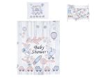 Set Di Biancheria Da Letto Chipolino 5 Pezzi, Piumone 95 X 125 Cm Cuscino 35 X 45 Cm Blu Bianco