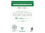 Clairefontaine 975952C Clairefontaine Aquarellblock Fontaine, Rau, Din A3