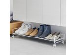 Scarpiera Yamazaki 83X14X27Cm Con Rotelle "Tower"" Per 4 Paia Di Scarpe Bianco"