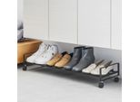 Scarpiera Yamazaki 83X14X27Cm Con Rotelle "Tower"" Per 4 Paia Di Scarpe Nero"