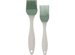 Set Di Due Pennelli Da Pasticceria Excellent Houseware, Silicone/Plastica, 20/17 Cm, Verde