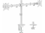 Equip - Kit Di Montaggio (Morsetto Ingresso Cavi, Viti, Staffa Di Fissaggio) - Per 2 Display Lcd - Display Lcd Curvi - Snodabile - Plastica, Acciaio Inox - Bianco - Dimensioni Schermo: 43,2-81,3 Cm (17"-32"") - Montaggio Da Tavolo (650167)"