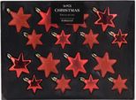 16Pcs Natale Baubles Natale Baubles Albero Baubles Set Stelle Rosso