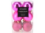 12Pcs Natale Baubles Natale Baubles Albero Baubles Set Rosa Ø6Cm