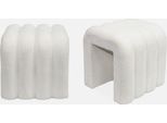 Set Di 2 Pouf Contemporanei, Tessuto, Bianco