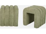 Set Di 2 Pouf Contemporanei, Tessuto, Verde