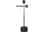Sacco Da Boxe Sportnow, Supporto Per Boxe Con Punching Ball, Barra Reflex, Punching Ball In Piedi Regolabile In Altezza Da 1,63 A 2,05 M Con Artiglio, Hdpe, Pelle Finta