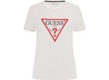 T-Shirt Da Donna In Cotonelogico: Maniche Corte, Girocollo, Bianca Con Logo Stampato