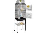 Vogelkäfig Vogelvoliere mit Ständer - 45,7x35,5x151 cm - Robuste Vogelunterkunft für externe Nutzung - Ideal für Wellensittiche und Kanarienvögel