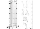 Scala Multifunzionale Vevor, Scala Multifunzionale 7 In 1, Telaio Ad A, Telaio 5750 Mm, Regolabile, Portata 150 Kg, Adatta Per Uso Domestico Esterno