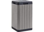 Cestino In Plastica Per Esterni Toomax Rio Garden 38 X 38 X 65 Cm 80 L Grigio Chiaro Con Grafite