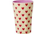 Tazza In Melamina Rice Con Stampa Cuore Grande Beige
