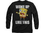 Spongebob Squarepants - Maglietta "Woke Up Like This Meme"" Per Bambini/Donne Unisex TV10729 (M) (Schwarz)"