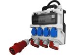 Distributore Di Corrente Da Cantiere 2X16A 32A Cee 4X230V Distributore Mobile Con Impugnatura E Cavo Con Spina Cee Da 32A Distributore Di Corrente Doktorvolt DV-1437-F