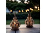 Set Di 2 Lanterne Orientali Decorazione Giardino Ezana Nero