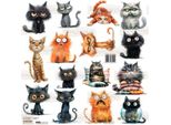 Stickers Adesivi Decorativi Scraplove - Gatto Stravagante 1
