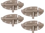 Alberts 821173 Catenaccio Duravis® Bolt, Con Maniglia Tonda, Rivestimento Duplex Beige Perlato Ral 1035, Piastra 112 X 72, Catenaccio Ø 16 Mm, Set Di 4 Pezzi