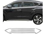 Modanature Per Finestre Per Hyundai Tucson 2015-2020 In Acciaio Inox Cromo 6Pcs