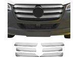 Modanature Griglia Radiatore Modanature Griglia Per Mercedes Sprinter 2018-2025 Cromo Argento 6X