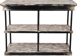 Clayre & Eef Tavolino 120X40X90 Cm Nero Beige Legno