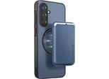 Avizar, Cover Galaxy A36 Magnetic Card Holder Carbon, Azzurro
