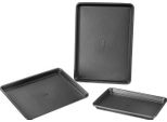 Succebuy Set Di Teglie Da Forno Da 3 Pezzi, Teglie Antiaderenti Acciaio Al Carbonio, Manici In Silicone, Stoviglie Da Forno Impilabili
