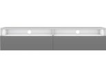Selsey Rednaw - Mobile Tv Con Due Cassetti, Bianco Opaco/Grigio Lucido Con Led, 140 Cm