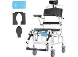 Succebuy Sedia A Rotelle Per Doccia, Larghezza 17,5 Pollici, Sedia A Rotelle Per Doccia In Lega Di Alluminio Con Freno Per Adulti Disabili, Sedia Da Bagno Regolabile, Sedia A Rotelle Per Trasporto Doccia A Capacità Singola