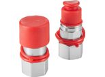 Succebuy Attacchi Idraulici A Faccia Piana Da 1/2 Pollice, Attacchi Rapidi Idraulici Per Minipale Da 1/2 Pollice Npt Con 2 Tappi Antipolvere (ISO16028)