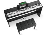 Succebuy Pianoforte Digitale Pesato, 88 Tasti Completamente Pesati, Doppia Tastiera E Altoparlante Con Supporto Per Custodia, Doppia Panca, Cuffie, 200 Toni E Ritmi, Supporto Bluetooth/Usb/Midi