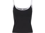 Urban Classics Top Damen Ladies Contrast Basic Top 2Er Pack Schwarz/Weiß L