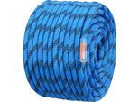 Succebuy Corda Da Arrampicata Statica Da 12,7 Mm - 60,9 M (200 Piedi), Tensione 30 Kn, Corda In Fibra Blu Con Moschettone In Acciaio Per Arrampicata All'aperto, Discesa In Corda Doppia, Fuga E Soccorso Antincendio