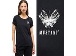 Mustang Damen, Maglietta Alma, S, Schwarz, Sportiva, Tshirt, Camicia