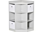 Homcom Scaffale Per Bambini Scaffale Ad Angolo Con 3 Scatole Portaoggetti Scaffale Per Cameretta Dei Bambini Per 3-12 Anni Grigio 57,4 X 57,4 X 94 Cm
