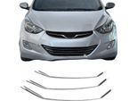 Modanature Griglia Radiatore Modanature Griglia Per Hyundai Elantra 2011-2015 Cromo Argento 3X