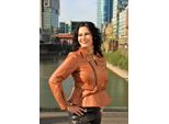 Giacca In Pelle Da Donna In Color Cognac